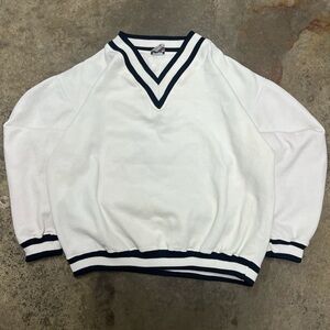 Vintage Pluma Sweatshirt Women’s Large White Navy Streetwear Heavyweight Casual